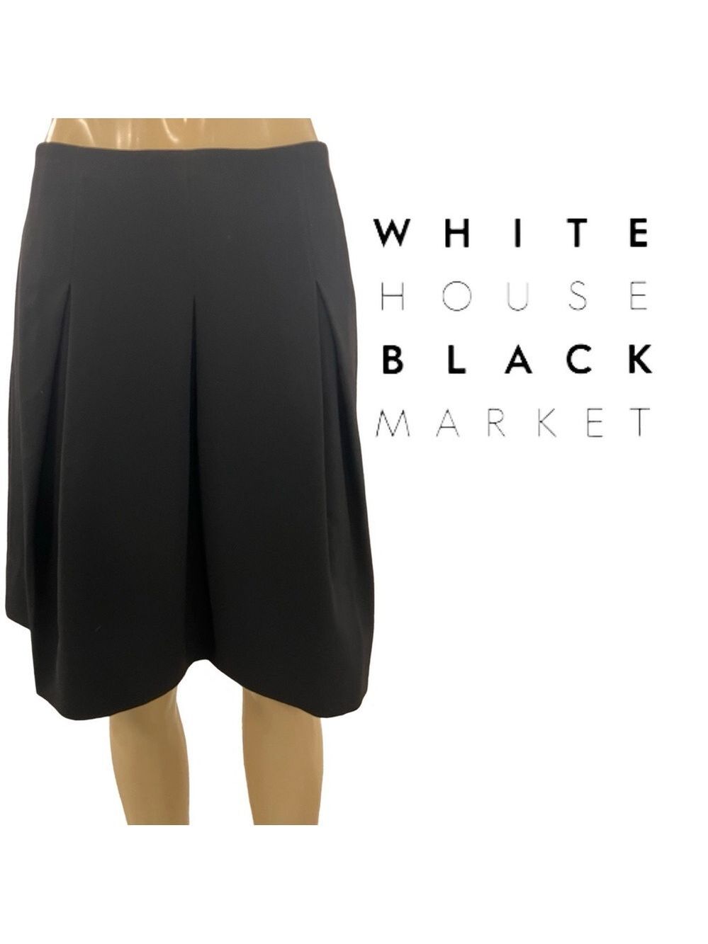 White House Black Market Black Skirt AW Soft Drape NWT